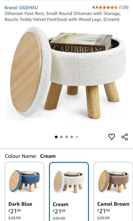 Buy & Sell Smethwick Sandwell - Photos for brand new beautiful footstool in cream white