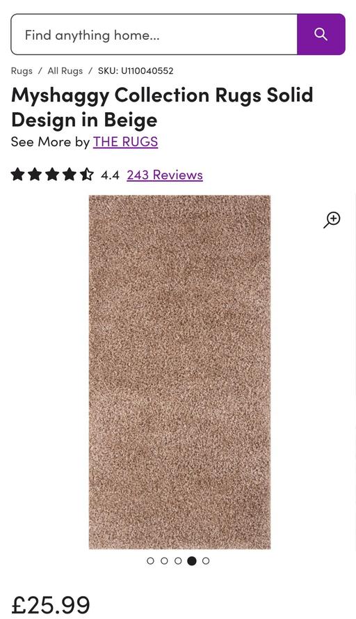 Buy & Sell Smethwick Sandwell - Photos for brand new shaggy rug in beige 80×150cm
