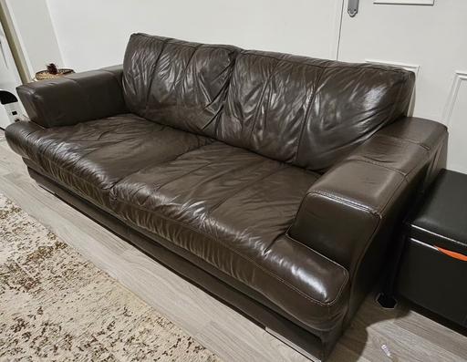 Buy & Sell Victoria Docks East London - Photos for Chocolate Brown DFS Leather Sofa 2 & 3 seater