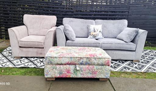 Buy & Sell Wednesfield Wolverhampton - Photos for Grey /Pink Melody Sofas..3&1..