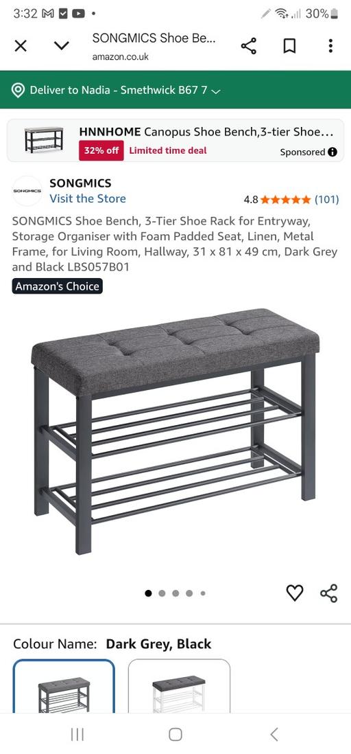 Buy & Sell Smethwick Sandwell - Photos for brand new shoe bench in dark grey black