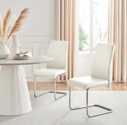 Buy & Sell Dollis Hill North West London - Photos for 4x faux White leather dining chairs in box