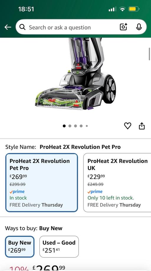 Buy & Sell Bilston Wolverhampton - Photos for Bissell proheat 2x revolution pet pro carpet