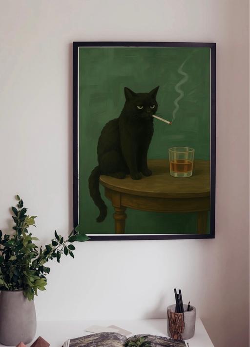 Buy & Sell Willenhall Walsall - Photos for Cat A4 FRAMED wall art in black frame