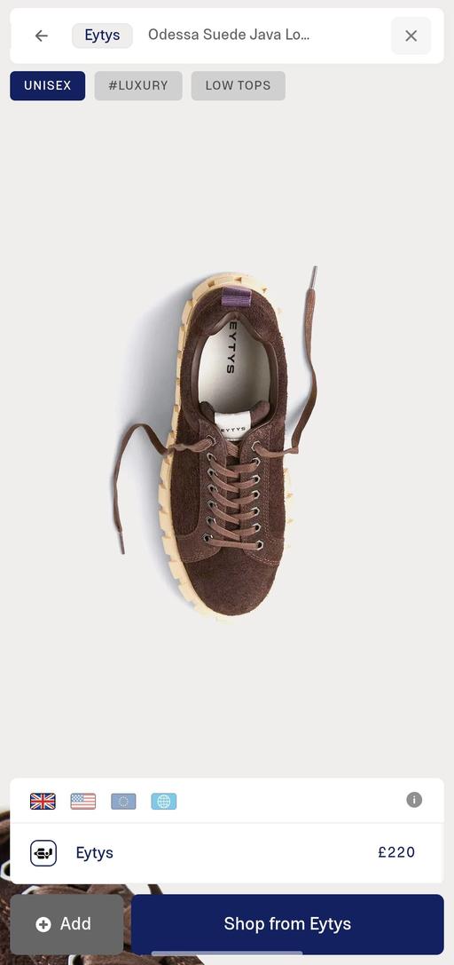 Buy & Sell Charlton South East London - Photos for Women's: Eytys - Odessa Suede Java Low Top Sn