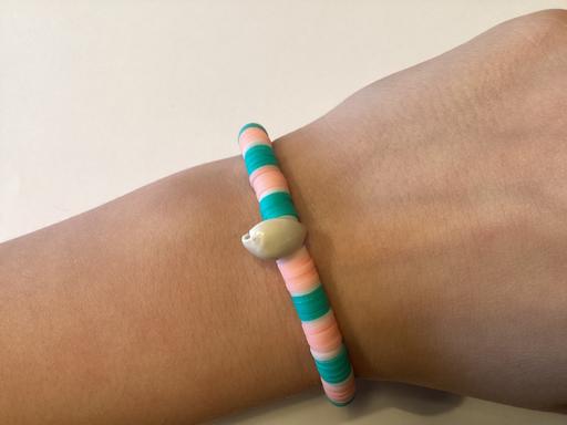 Buy & Sell Raskelf North Yorkshire - Photos for Clay bead bracelet (teal and pink )