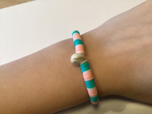 Buy & Sell Raskelf North Yorkshire - Photos for Clay bead bracelet (pink,teal and white)