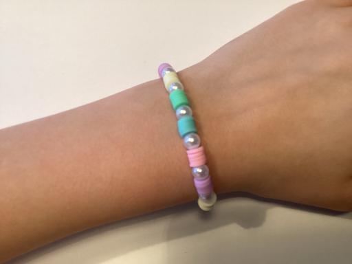 Buy & Sell Raskelf North Yorkshire - Photos for Clay bead bracelet (pink,blue,green,yellow)