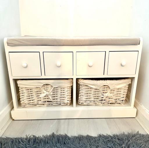 Buy & Sell Bulwell Nottingham - Photos for White Storage Bench with Baskets