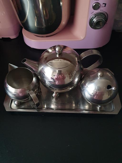 Buy & Sell Upper Gornal Dudley - Photos for vintage stainless Steel teaset & tray