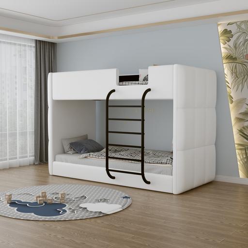 Buy & Sell Milnrow Rochdale - Photos for Modern White Faux Leather Single Bunk Bed