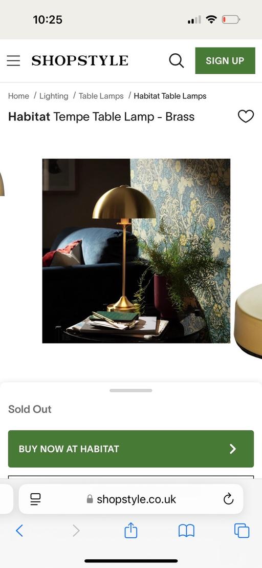 Buy & Sell Wembley Brent - Photos for Habitat Tempe Table Lamp - Brass