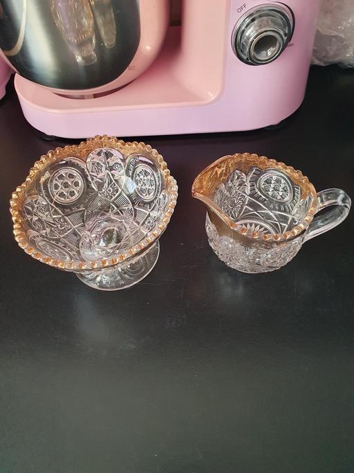 Buy & Sell Upper Gornal Dudley - Photos for vintage glass milk jug & sugar boel