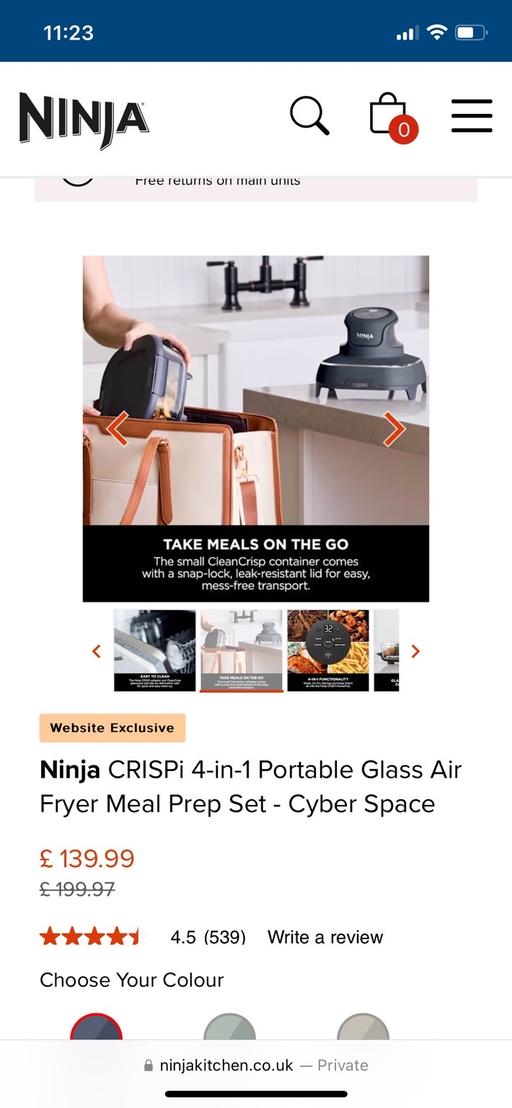 Buy & Sell Prestwich Bury - Photos for Ninja crispi 4-in-1 portable glass air fryer