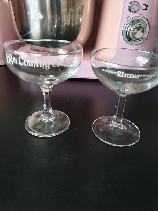 Buy & Sell Upper Gornal Dudley - Photos for vintage birthday champagne bowl glasses x 2
