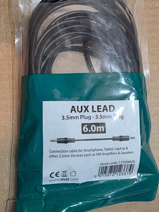 Buy & Sell Stourbridge Dudley - Photos for 6m AUX Audio Cable 3.5mm Jack to Jack Lead