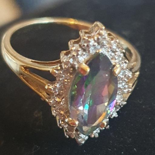 Buy & Sell Horwich Bolton - Photos for 9ct Mystic Topaz/DIA Ring