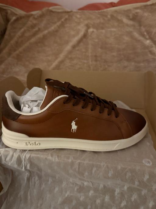 Buy & Sell North Finchley North London - Photos for Ralph Lauren Brown Leather Men’s Sneakers
