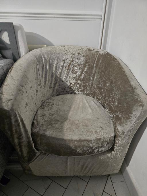 Buy & Sell Witham Braintree - Photos for x2 Tub Chair Crushed Velvet Champagne