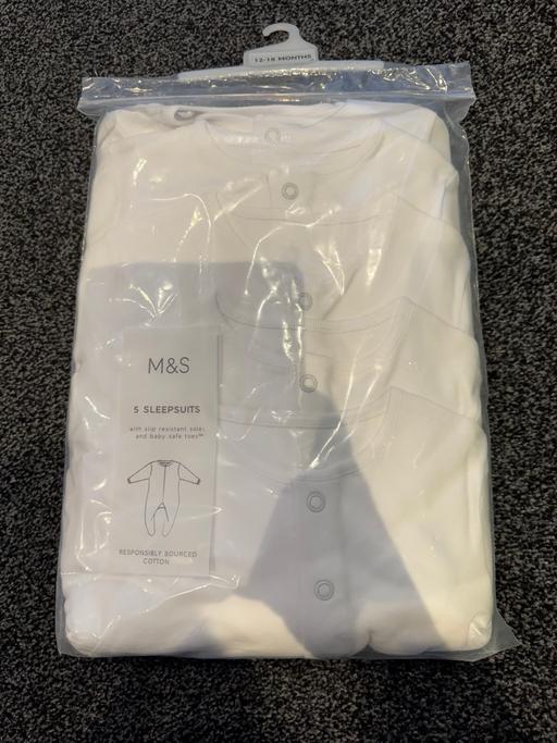 Buy & Sell Longlands South East London - Photos for Brand new M&S white baby sleepsuits 12-18 m