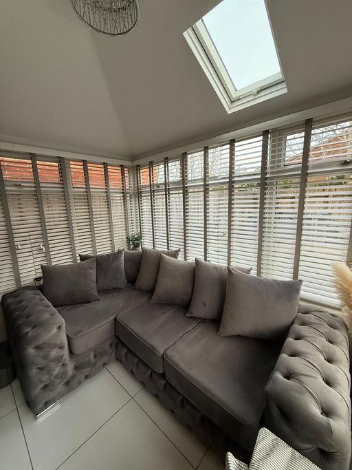 Buy & Sell Hart Village Hartlepool - Photos for Grey corner sofa and Poufey/footstool