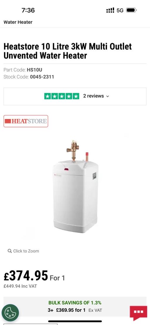 Buy & Sell Beckton East London - Photos for Heatstore Water Heater 10L