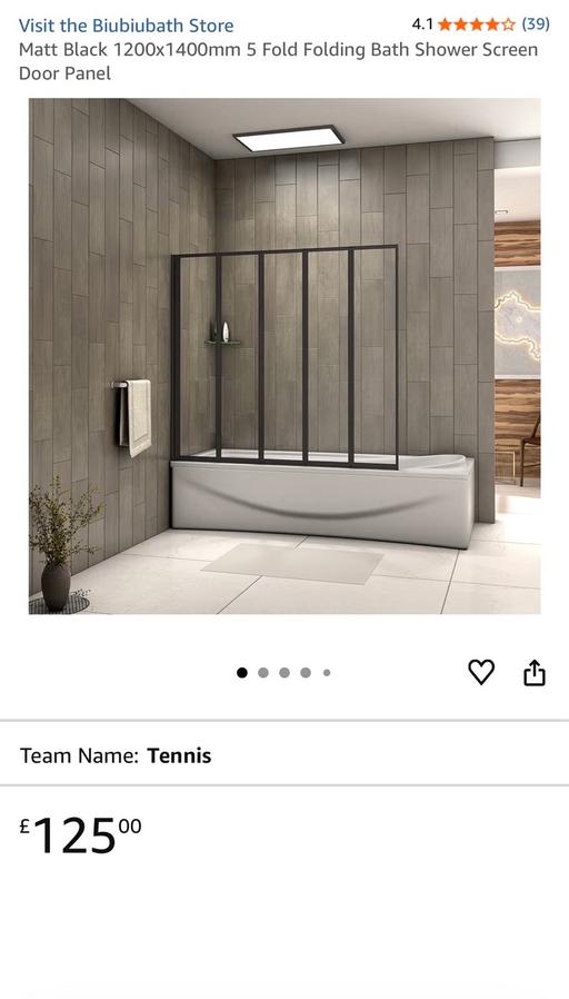 Buy & Sell Kingstanding Birmingham - Photos for Black 5 fold folding bath shower screen