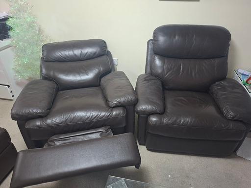 Buy & Sell Liverpool Street Central London - Photos for Reclining Leather Chairs Dark Brown