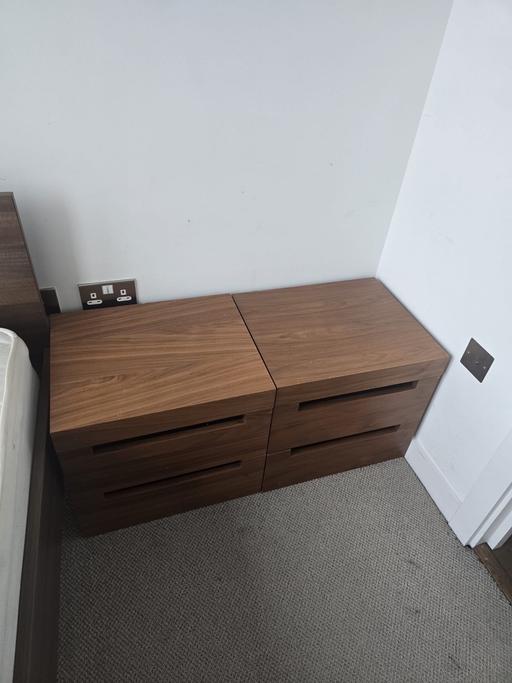 Buy & Sell Shoreditch North London - Photos for Dark Wood Low Chest Drawers (2 Units)