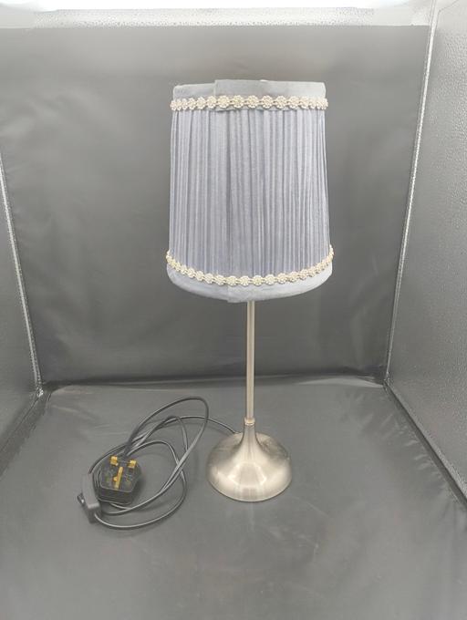 Buy & Sell Paddock Wood Tunbridge Wells - Photos for Dunelm Small Lamp Silver And Blue Shade Good