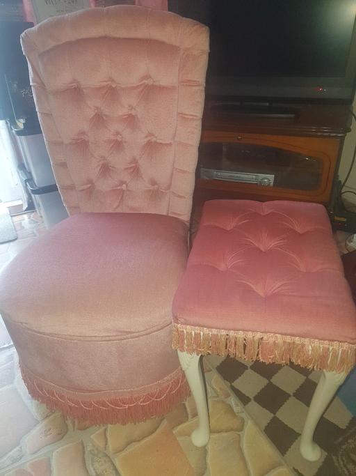 Buy & Sell Pensnett Dudley - Photos for Plush Pink Chair & Stool , Good Condition,