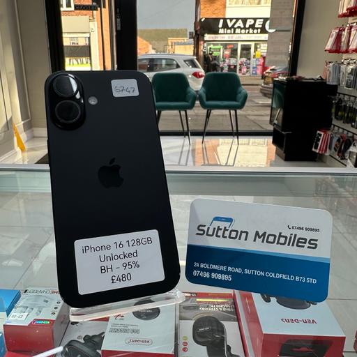Buy & Sell Sutton Coldfield Birmingham - Photos for iPhone 16 128GB Unlocked 95% 🔋