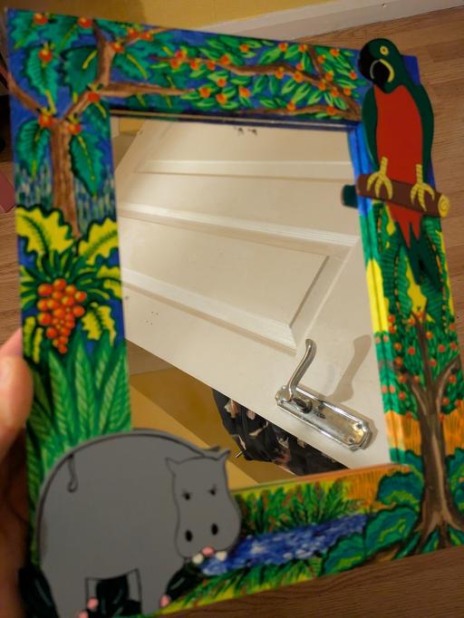 Buy & Sell Kingswinford Dudley - Photos for vintage coral citron handpainted mirror