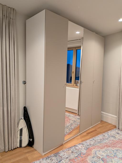 Buy & Sell Hackney North London - Photos for IKEA PAX Wardrobe 200x58x236cm Beige-Mirrored