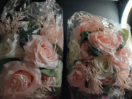 Buy & Sell Uxbridge Hillingdon - Photos for Silk Artificial Rose Bouquet Pink Set of 2