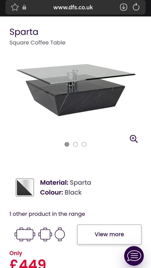 Buy & Sell Listerhills Bradford - Photos for DFS Sparta Black Faux Marble Glass Square Cof