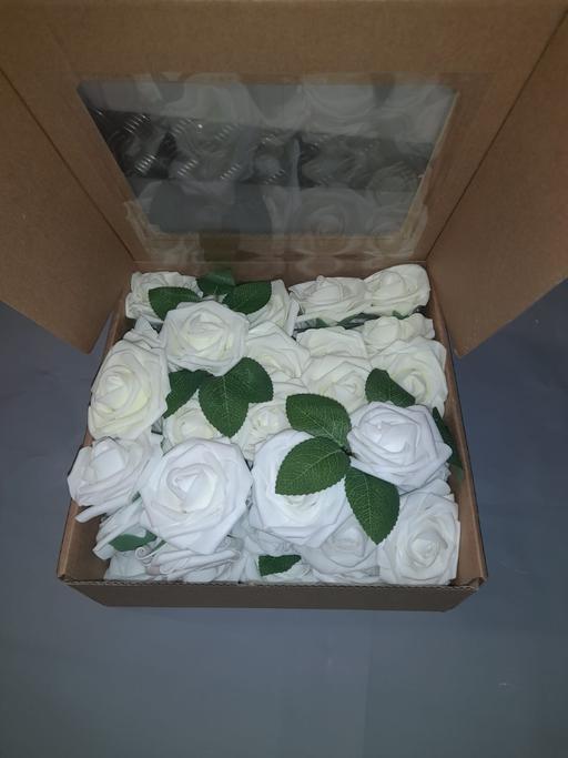 Buy & Sell Uxbridge Hillingdon - Photos for Artificial White Rose Real Touch Foam 50pcs