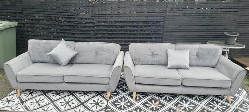 Buy & Sell Wednesfield Wolverhampton - Photos for Grey Velvet Iris Sofas..3&3