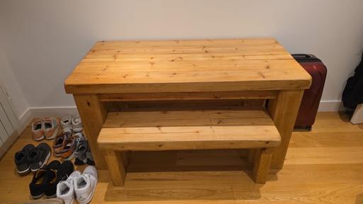 Buy & Sell Sidcup Bexley - Photos for Solid Pine Wood Table w/ Matching Benches