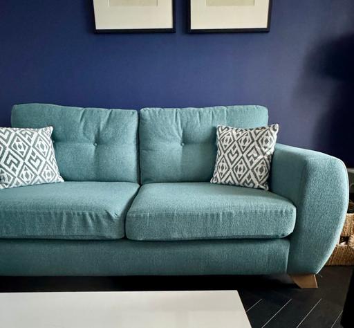 Buy & Sell Sheffield Sheffield - Photos for Blue Chenille Fabric 3 Seater Sofa