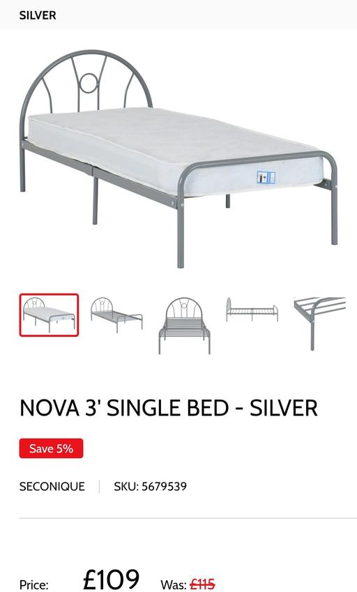 Buy & Sell Castle Industrial Estate Oldham - Photos for NEW Boxed Silver 3ft Single Metal Bed Frame –