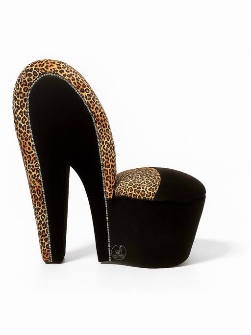 Buy & Sell Batley Kirklees - Photos for Black with leopard print shoe chair