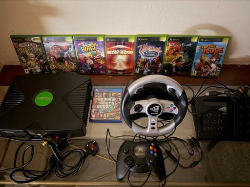 Buy & Sell Belper Amber Valley - Photos for Xbox original with 7 games & steering wheel