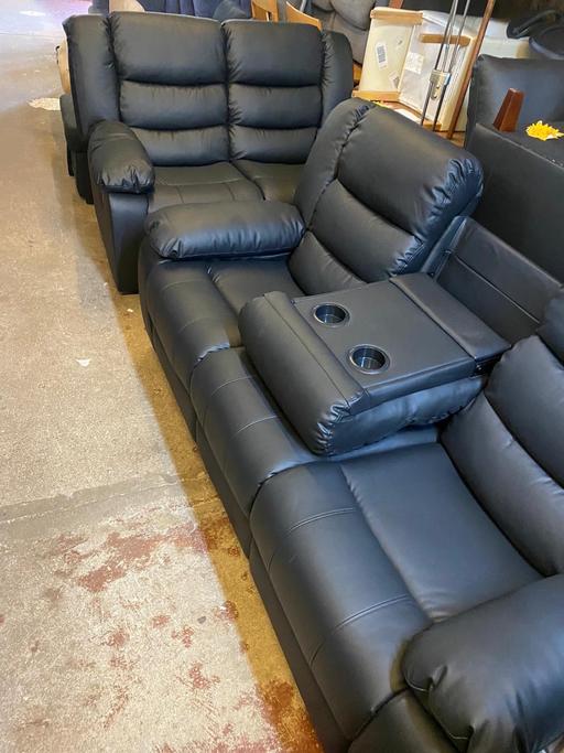Buy & Sell Coventry City Centre Coventry - Photos for Roma leather 3+2 recliner sofa set -Black