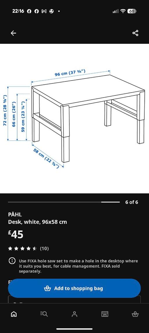 Buy & Sell Walthamstow East London - Photos for IKEA Adjustable table