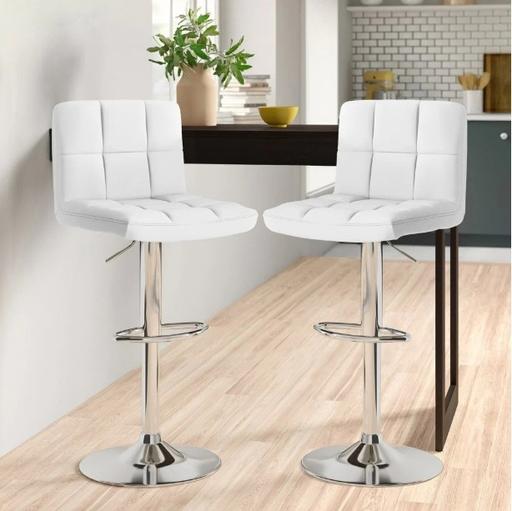 Buy & Sell Ladybarn Manchester - Photos for Neo Set of 2 Bar Stool White Faux Leather