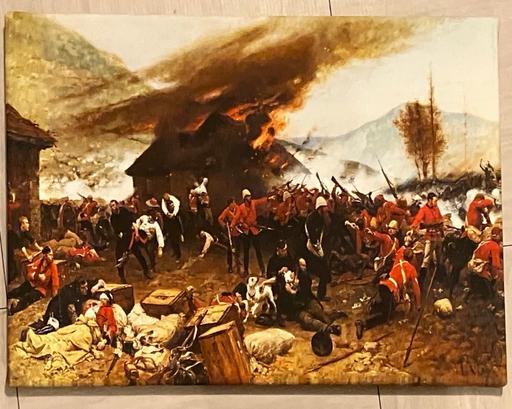 Buy & Sell Yeovil Somerset - Photos for Fine Art -canvas red coats burn Zulu huts.