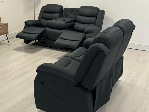 Buy & Sell Coventry City Centre Coventry - Photos for Roma leather 3+2 recliner sofa set -Black