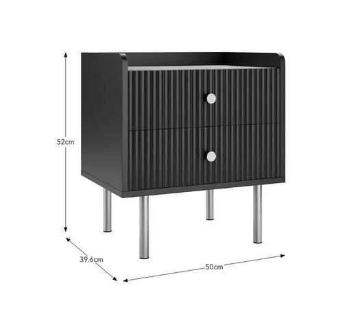 Buy & Sell Bredbury Stockport - Photos for GEORGI 2 DRAWER BEDSIDE TABLE - BLACK £180