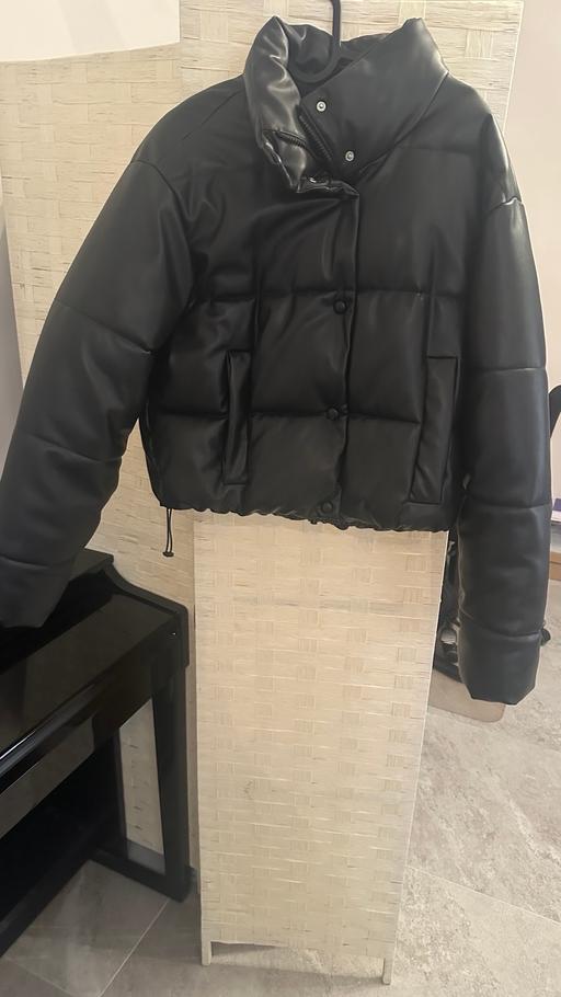 Buy & Sell Tingley Common Leeds - Photos for black Zara Faux Leather Puffer Jacket.